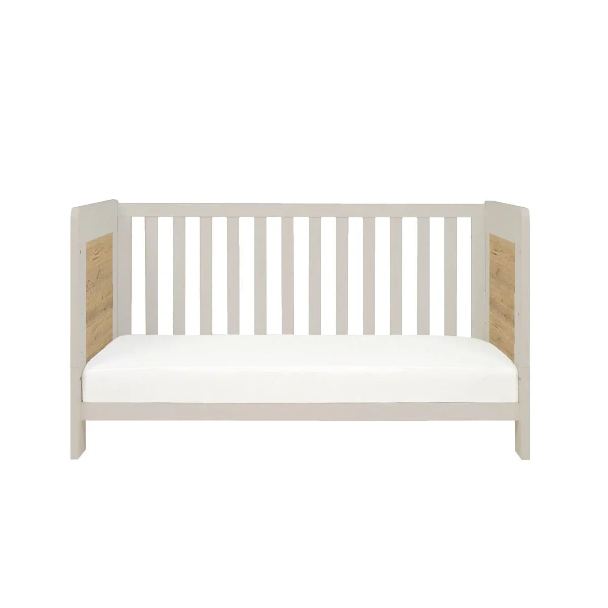 Tutti Bambini Essentials Alba Cot Bed - White Sand / Distressed Oak