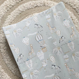 Anti-Roll Wedge Baby Changing Mat - Blue Hot Air Balloons Print