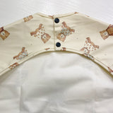 Long Sleeved Baby Bib - Teddy Bear Print