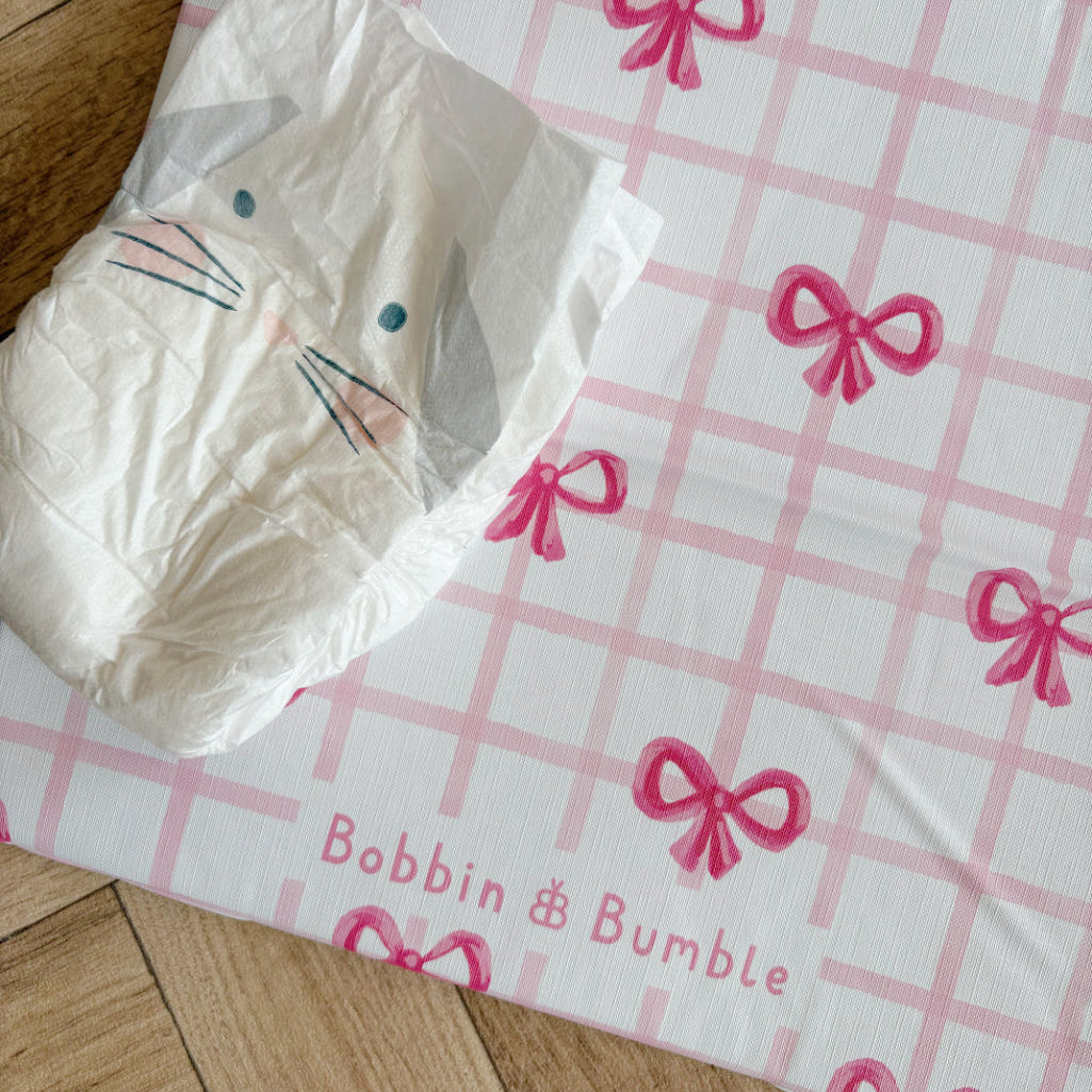 Travel Changing Mat - Pink Bows