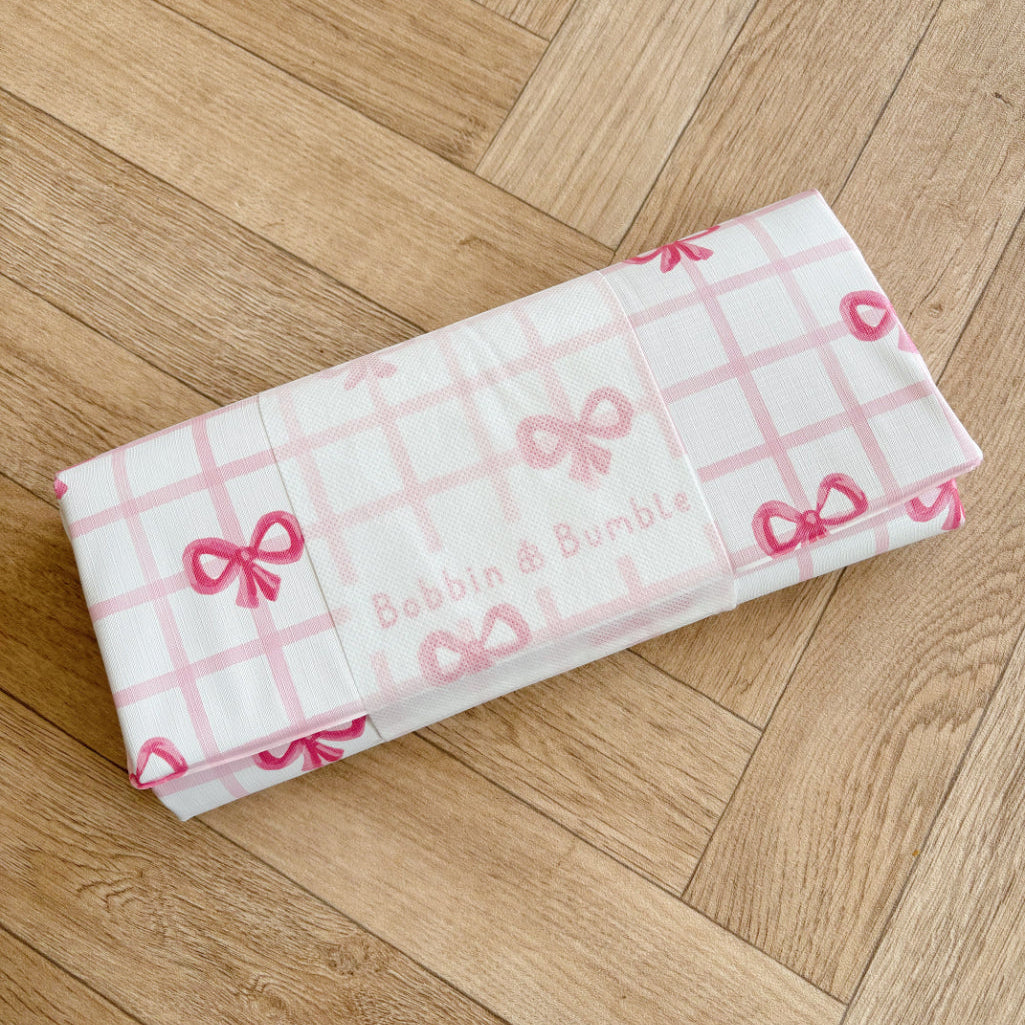 Travel Changing Mat - Pink Bows