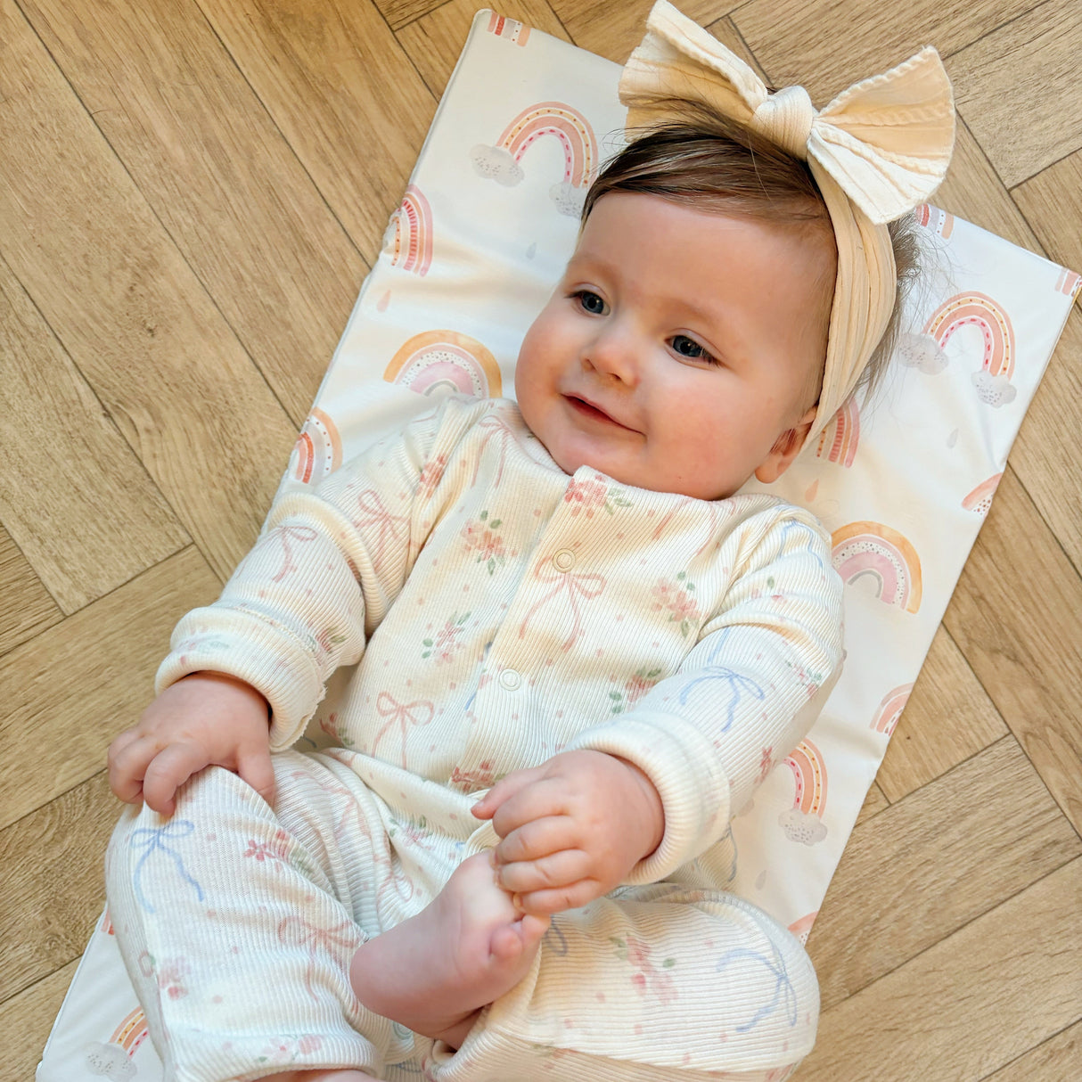 Travel Changing Mat - Pink Rainbow