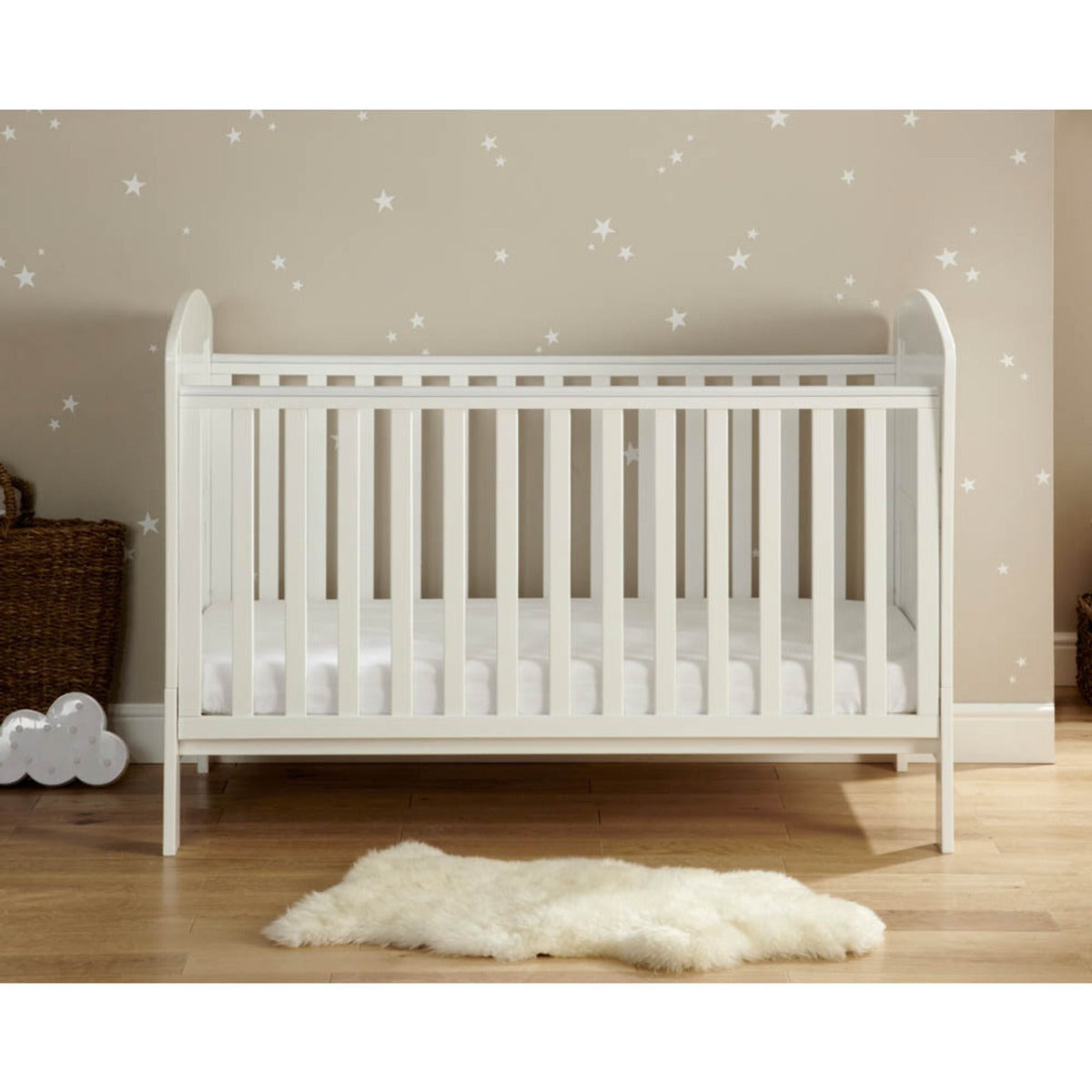 Babymore Aston Drop Side Cot Bed - White