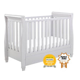 Babymore Eva Sleigh Drop Side Cot Bed - Grey
