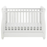 Babymore Eva Sleigh Drop Side Cot Bed - White