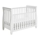 Babymore Eva Sleigh Drop Side Cot Bed - White