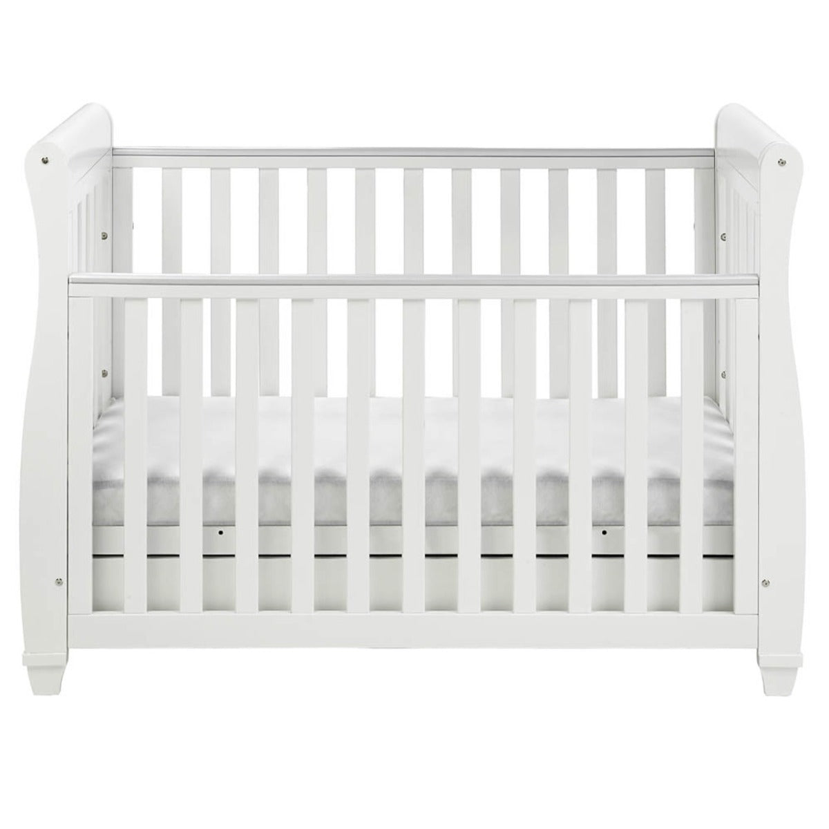 Babymore Eva Sleigh Drop Side Cot Bed - White