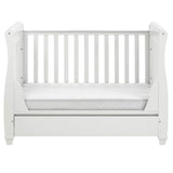 Babymore Eva Sleigh Drop Side Cot Bed - White