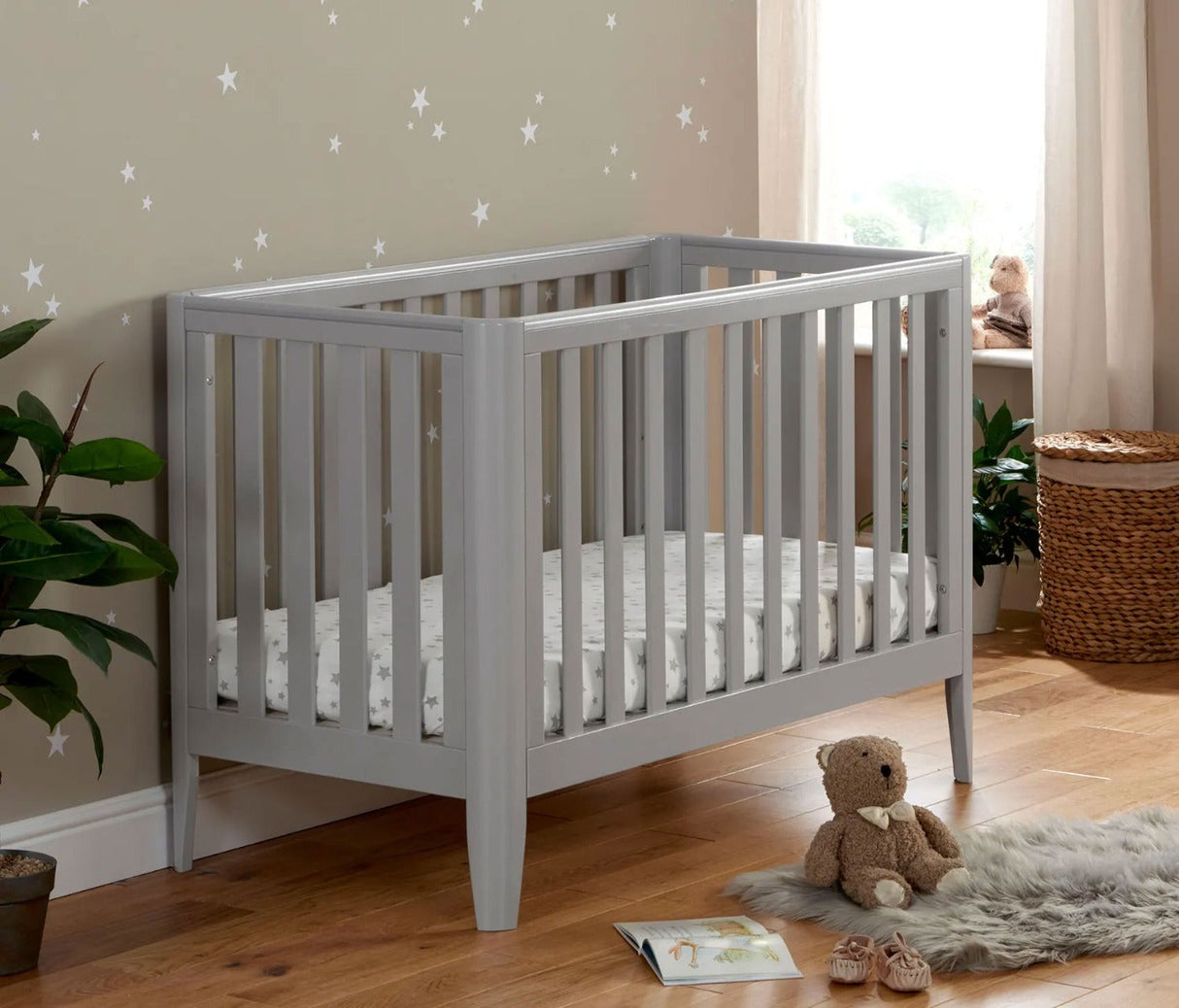 Babymore Iris Cot Bed - Grey