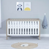 Babymore Luno Cot Bed - Oak White