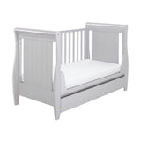 Babymore Stella Sleigh Drop Side Cot Bed - Grey
