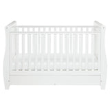 Babymore Stella Sleigh Drop Side Cot Bed - White