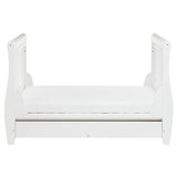 Babymore Stella Sleigh Drop Side Cot Bed - White
