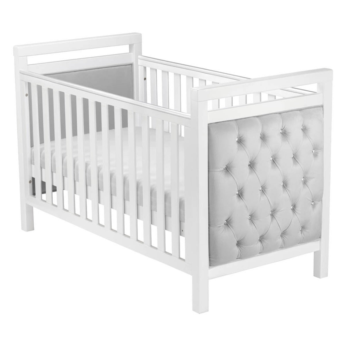 Babymore Velvet Deluxe Cot Bed - White