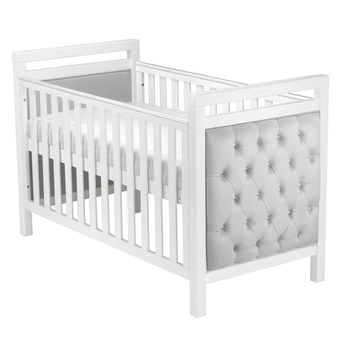 Babymore Velvet Deluxe Cot Bed - White