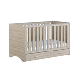 Babymore Veni Cot Bed With Drawer - Oak