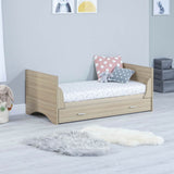 Babymore Veni Cot Bed With Drawer - Oak