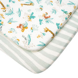 Tutti Bambini Bedside Crib Fitted Sheets 2pk - Run Wild