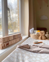 Scallop Anti Roll Wedge Baby Changing Mat - Neutral Beige