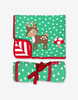 Toby Tiger Organic Christmas Deer Applique Blanket
