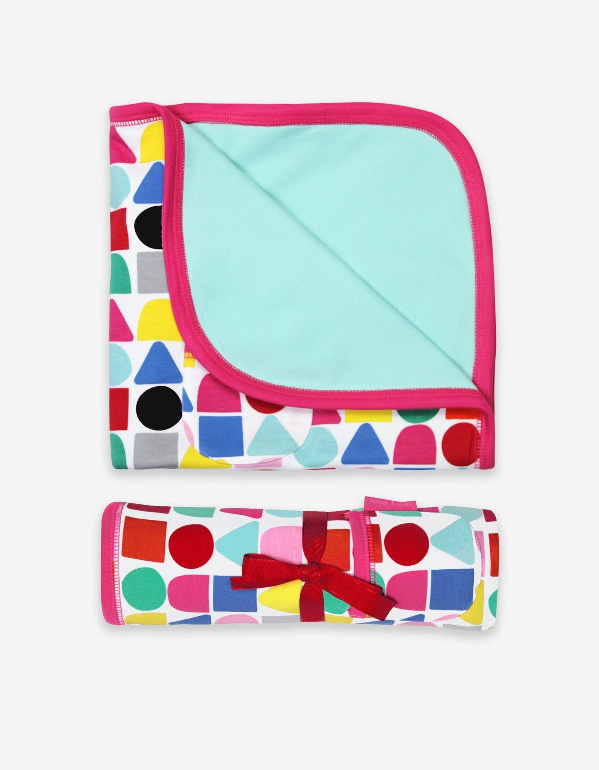 Toby Tiger Organic Pink Building Block Blanket