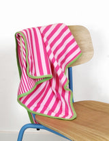 Toby Tiger Organic Pink and Green Stripe Blanket