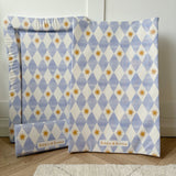 Travel Changing Mat - Blue Harlequin