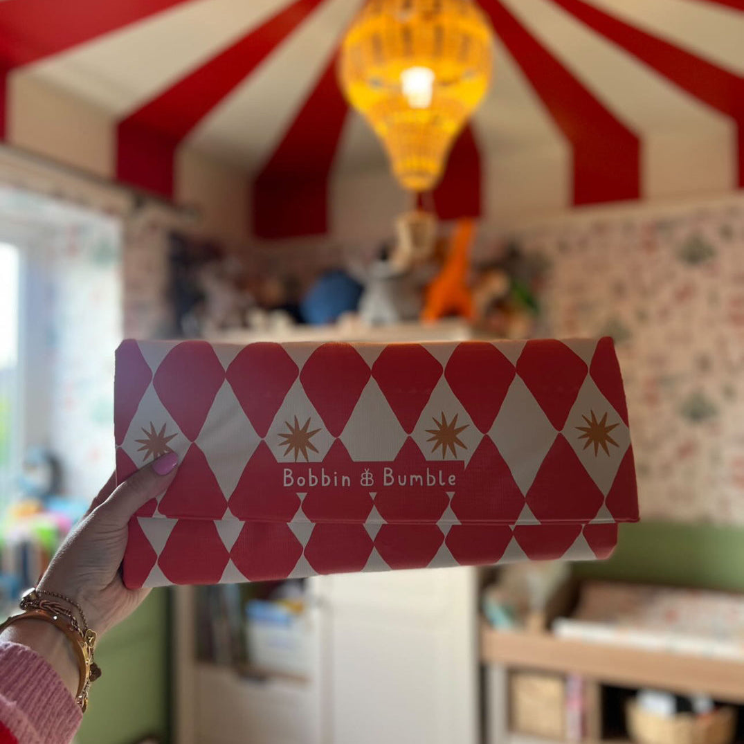 Travel Changing Mat - Red Harlequin