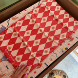 Travel Changing Mat - Red Harlequin