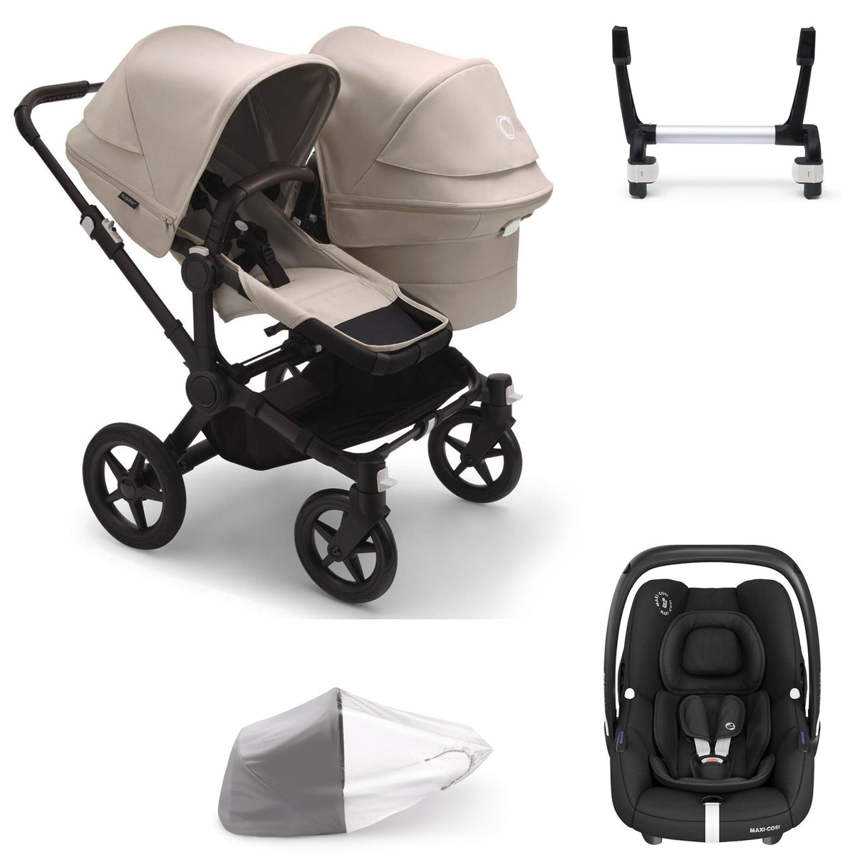 Bugaboo Donkey 5 Duo with Maxi-Cosi Cabriofix iSize Travel System - Desert Taupe