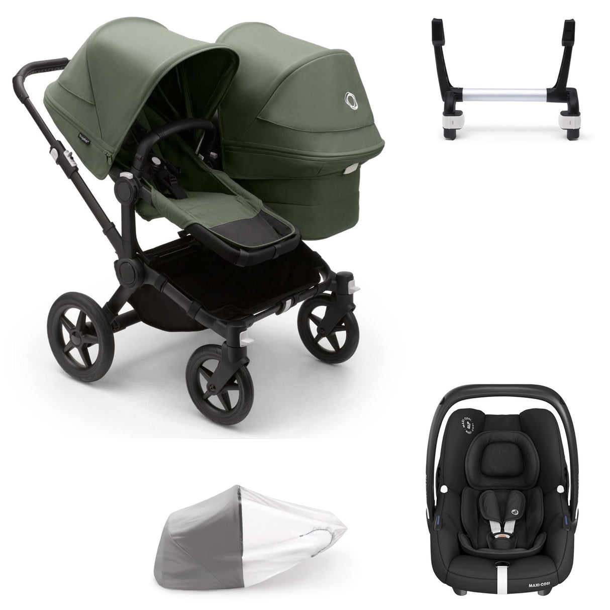 Bugaboo Donkey 5 Duo with Maxi-Cosi Cabriofix iSize Travel System - Forest Green