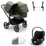 Bugaboo Donkey 5 Duo with Cybex Cloud T Travel System - Black/Forest Green