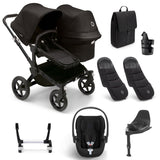 Bugaboo Donkey 5 Duo Ultimate Cybex Cloud T Travel System - Midnight Black