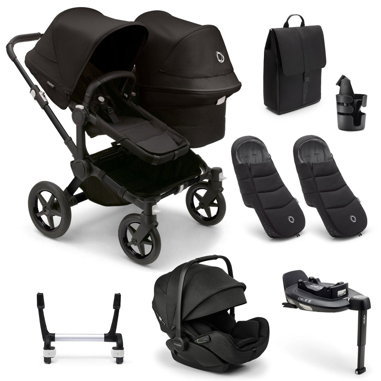 Bugaboo Donkey 5 Duo Ultimate Otter 360 Travel System - Midnight Black