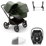 Bugaboo Donkey 5 Duo with Maxi-Cosi Pebble 360 Travel System - Black/Forest Green