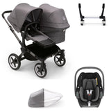 Bugaboo Donkey 5 Duo with Maxi-Cosi Pebble 360 Travel System - Graphite/Grey Melange