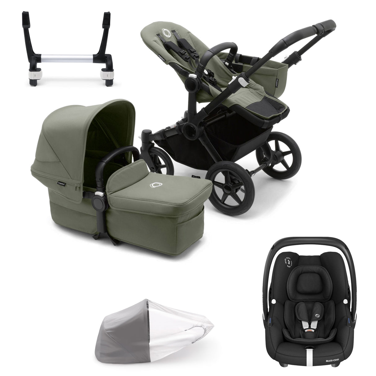 Bugaboo Donkey 5 Mono with Maxi-Cosi Cabriofix iSize Travel System - Forest Green
