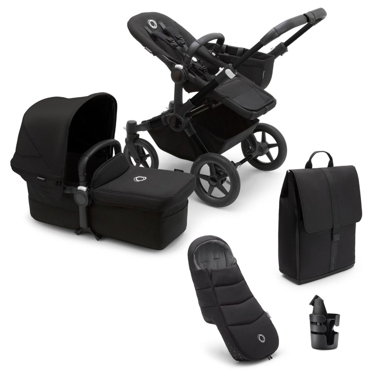 Bugaboo Donkey 5 Mono Ultimate Turtle Air 360 Travel System Bundle - Midnight Black