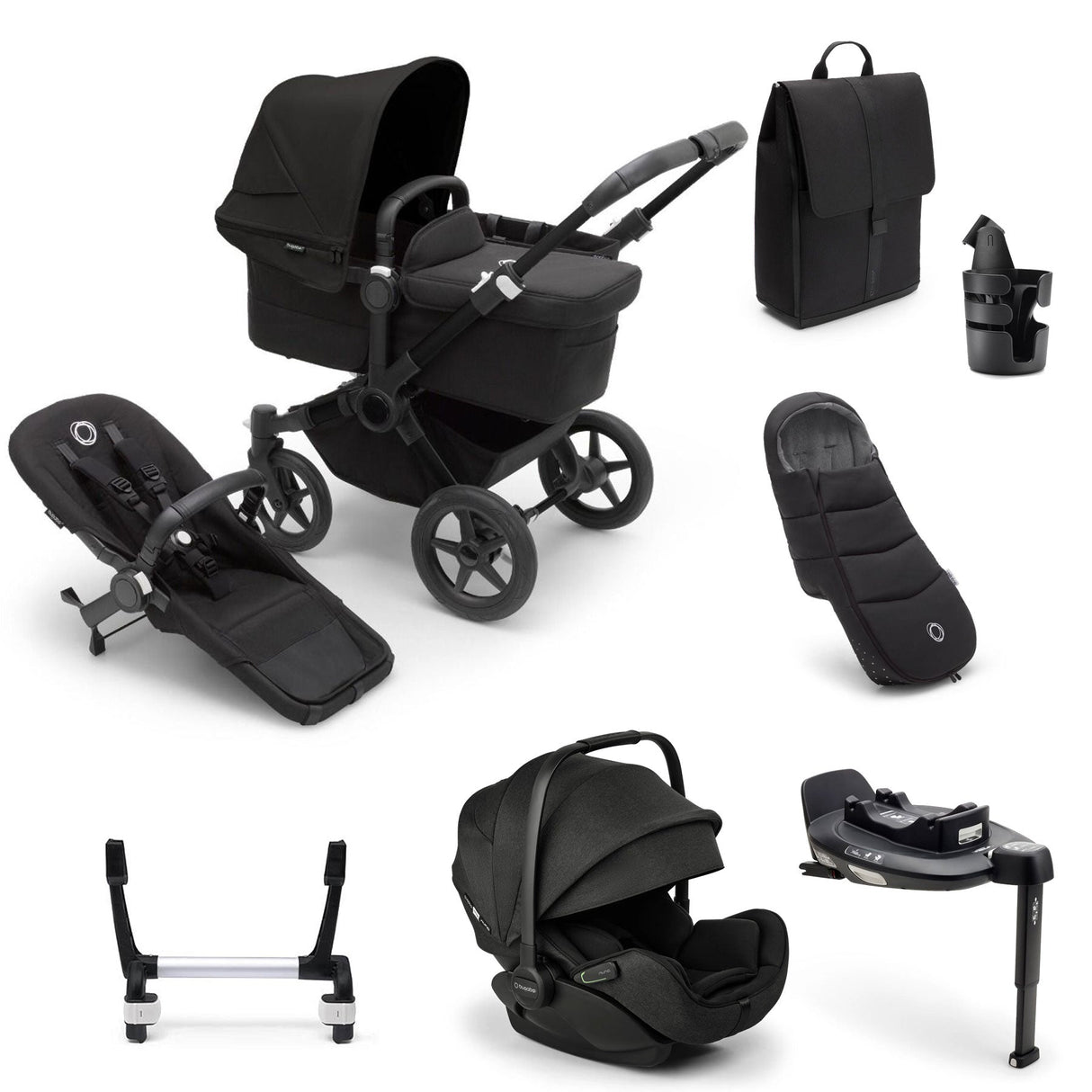 Bugaboo Donkey 5 Mono Ultimate Otter 360 Travel System Bundle - Midnight Black
