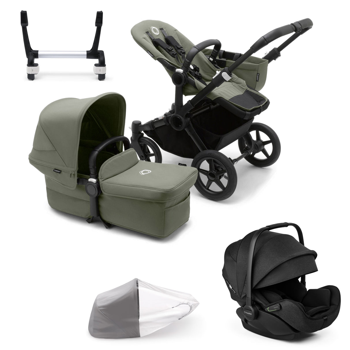 Bugaboo Donkey 5 Mono with Otter 360 Travel System - Forest Green