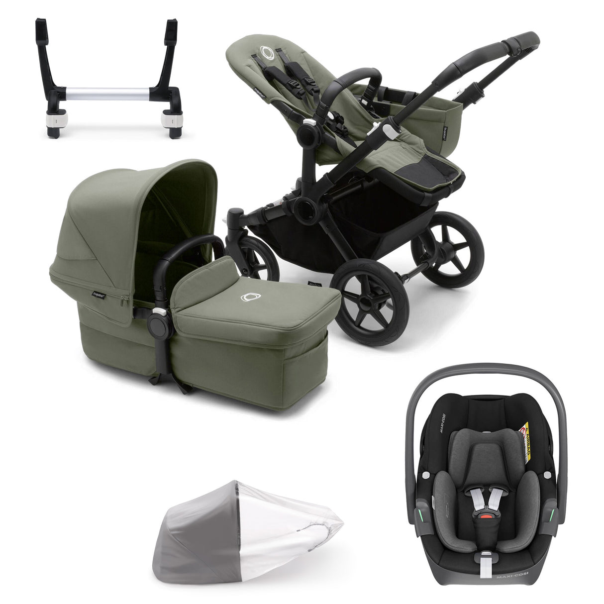 Bugaboo Donkey 5 Mono with Maxi-Cosi Pebble 360 Travel System - Forest Green