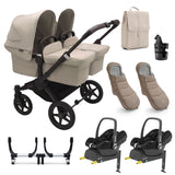 Bugaboo Donkey 5 Twin Ultimate Maxi-Cosi Cabriofix iSize Travel System - Desert Taupe