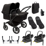 Bugaboo Donkey 5 Twin Ultimate Maxi-Cosi Cabriofix iSize Travel System - Midnight Black