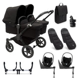 Bugaboo Donkey 5 Twin Ultimate Cybex Cloud T Travel System - Midnight Black