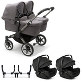 Bugaboo Donkey 5 Twin with Otter 360 Travel System - Graphite/Grey Melange