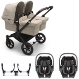 Bugaboo Donkey 5 Twin with Maxi-Cosi Pebble 360 Travel System - Black/Desert Taupe