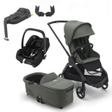Bugaboo Dragonfly Travel System with Maxi-Cosi Cabriofix i-Size + Isofix Base - Black/Forest Green