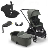 Bugaboo Dragonfly Travel System with Maxi-Cosi Cabriofix i-Size + Isofix Base - Black/Forest Green