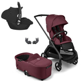 Bugaboo Dragonfly Travel System with Maxi-Cosi Cabriofix i-Size - Black/Dark Cherry