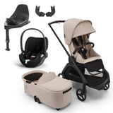 Bugaboo Dragonfly Travel System with Cybex Cloud T + Rotating Isofix Base - Black/Desert Taupe